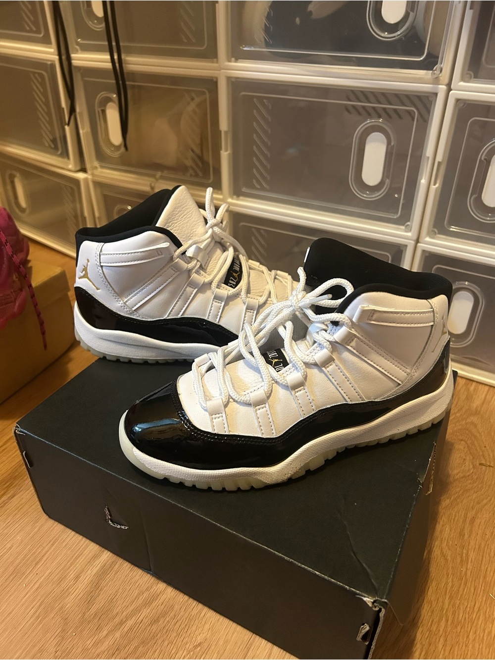 Jordan Kids White and Black High-Top Sneakers